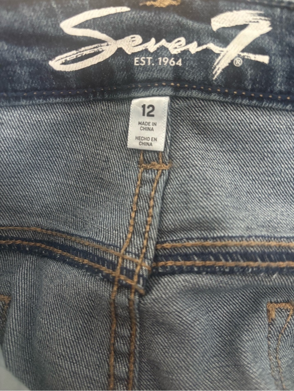 Seven7 Skinny High Rise Medium Wash Denim Jeans in GUC -Size 12 - Picture 3 of 4